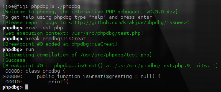 PHP DBG - Stepthrough Debugging - screenshot