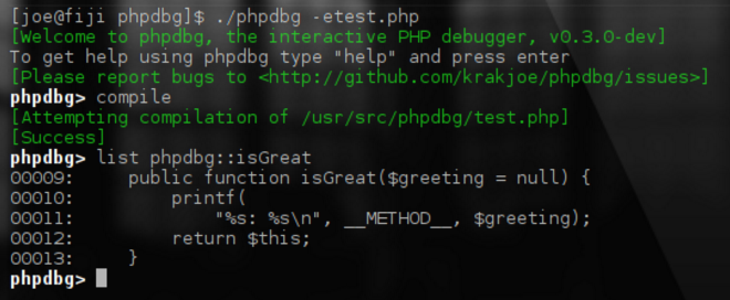 PHP DBG - Stepthrough Debugging - screenshot