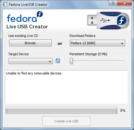 LiveUSB Creator doesn't see the device
