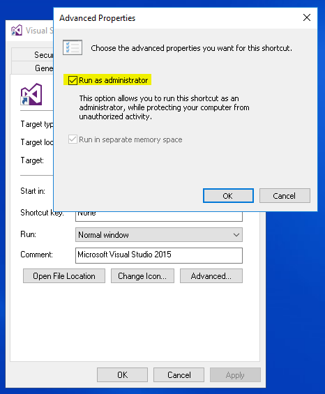 setting default operation in admin mode
