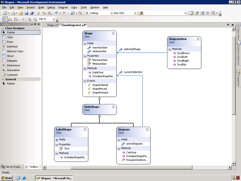 Как создать диаграмму классов visual studio