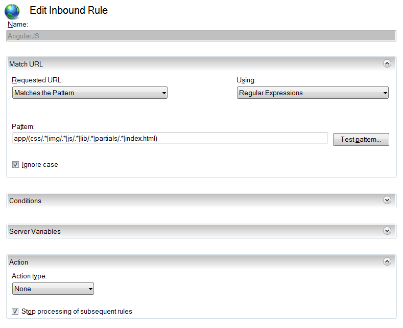 IIS URL Rewrite Inbound Rule 1
