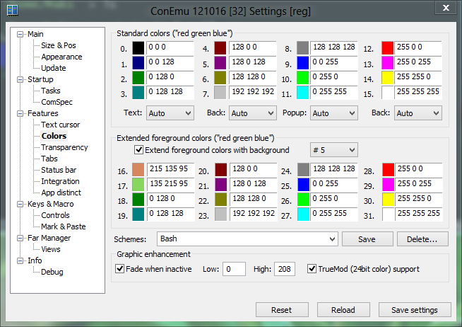 ConEmu settings