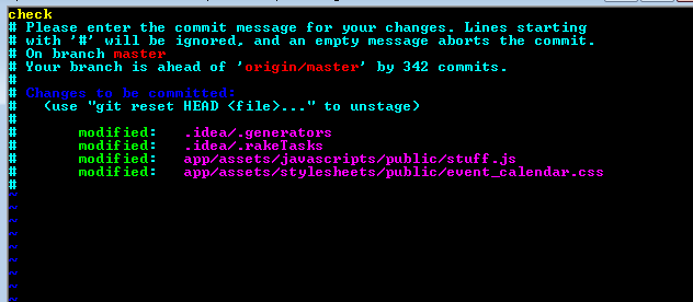 Commit message interface