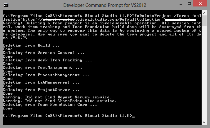 Printscreen of command prompt with working script