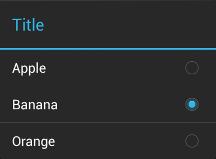 default theme Android list dialog