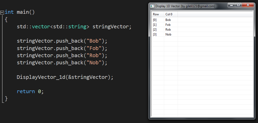 Std vector struct