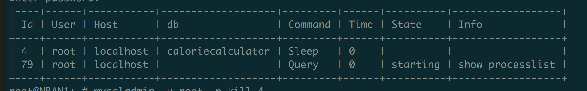 mysql processes