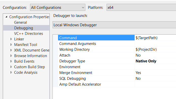 "Native Only" Debugger type