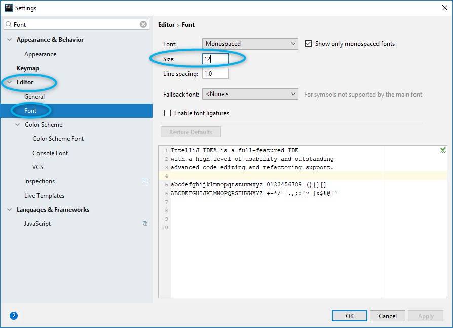 как в intellij idea увеличить шрифт кода. 5331238364e7757d484dbe33f794e357. как в intellij idea увеличить шрифт кода фото. как в intellij idea увеличить шрифт кода-5331238364e7757d484dbe33f794e357. картинка как в intellij idea увеличить шрифт кода. картинка 5331238364e7757d484dbe33f794e357. Случайно увеличил размер шрифта на панелях навигации и забыл где это поменять обратно. Поиск по настройкам не помогает. Уже все вдоль и поперек облазил