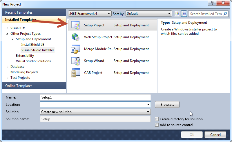 Visual Studio Setup Project