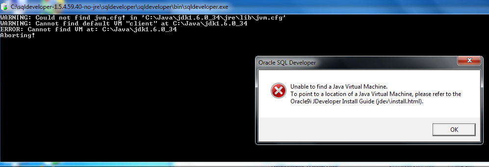 Error unable to access jarfile. Java.exe. Не удалось найти виртуальную машину java. Developer Error. Oracle 9i.