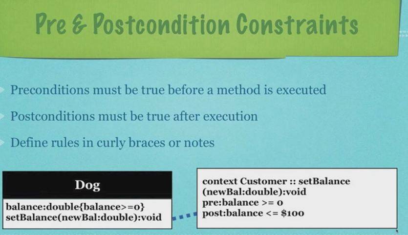 Pre & Post Condition Constraints