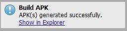 Android Studio APK Generated Dialog