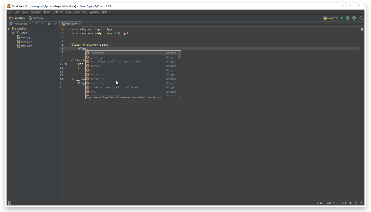 Создание проекта в pycharm