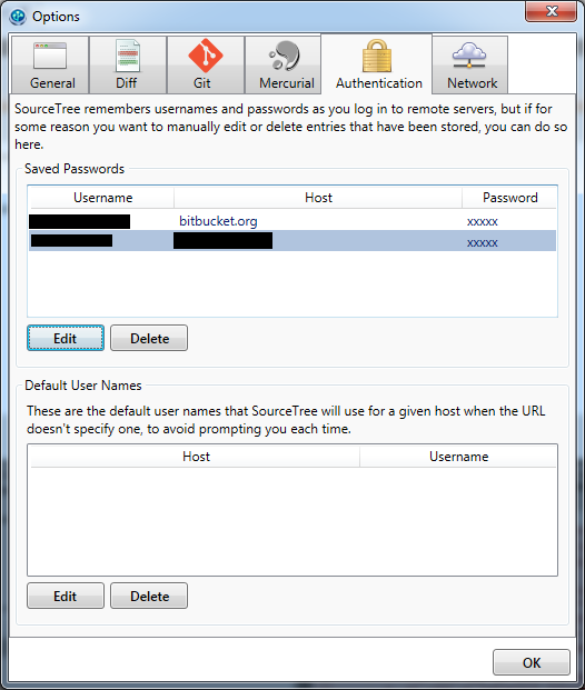 SourceTree Windows Authentication Panel