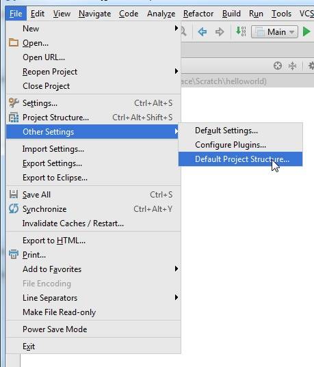 Select Default Project Structure