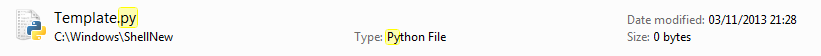 Python template file in C:WindowsShellNew