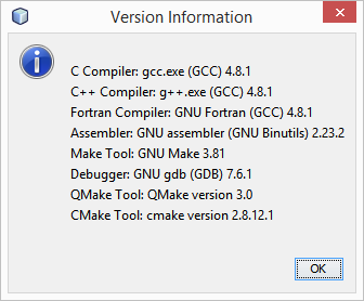 Versions of tools used