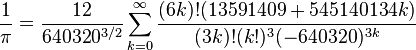 A very efficient algorithm used to compute the value of pi