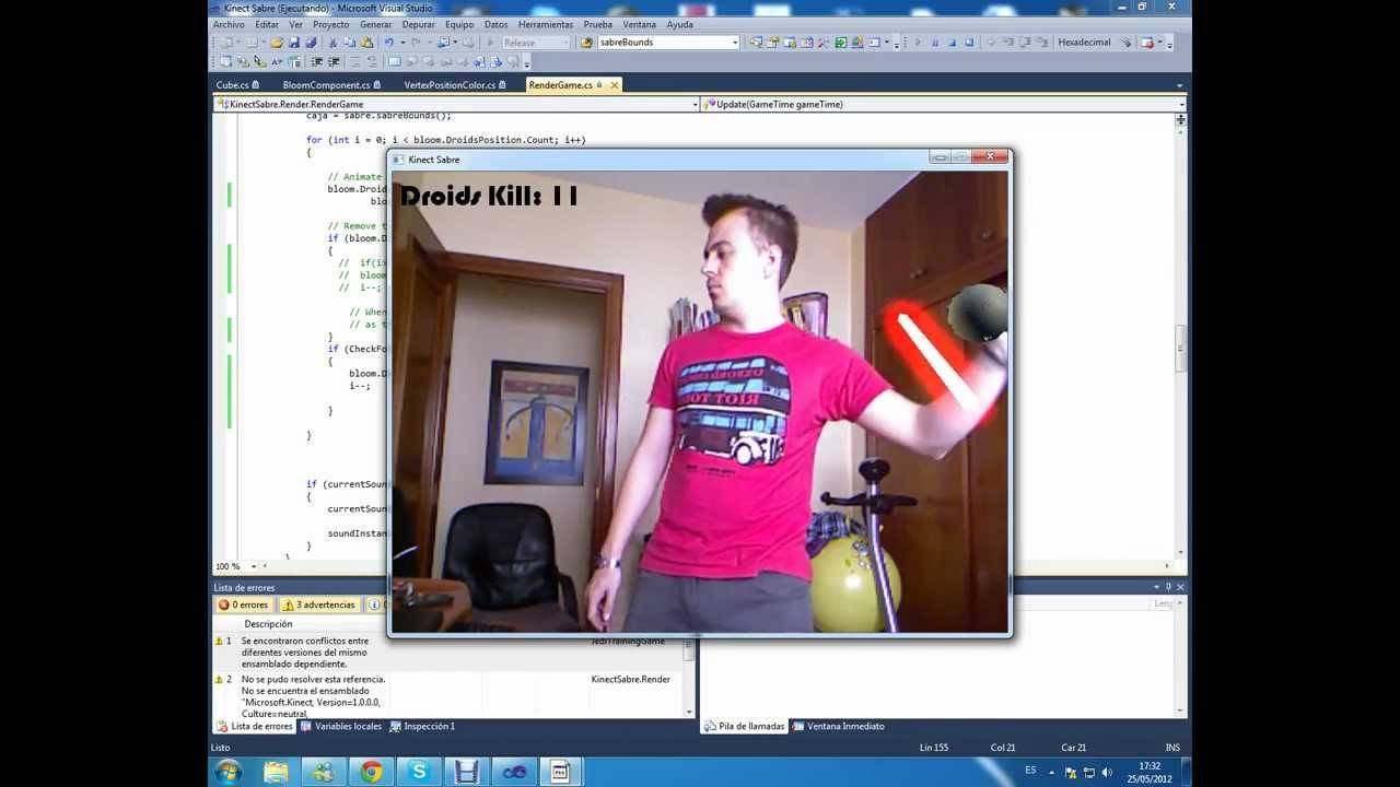 Kinect video feed with overlay text