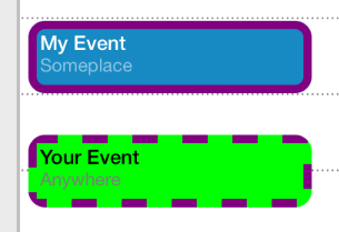 Rounded corners with dashed line - incorrect