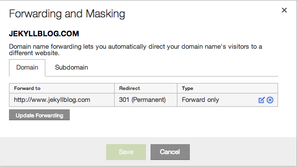 Domain Forwarding on GoDaddy