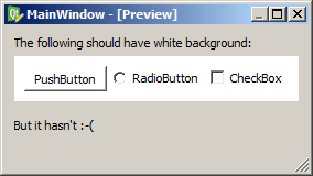 Window in Qt Designer