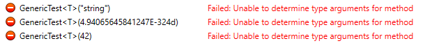 NUnit Generic Test Fail