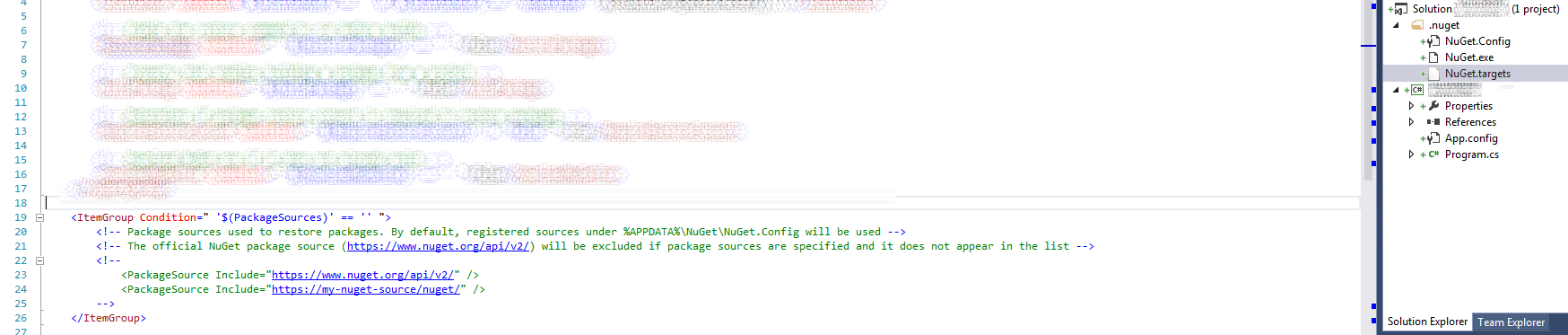 Contents of the Nuget.targets file