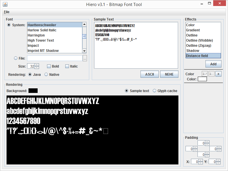 Hiero v3.1 - Bitmap Font Tool