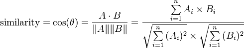 cosine simularity formula