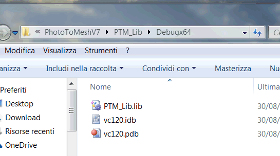 .lib and .pdb in the same directory