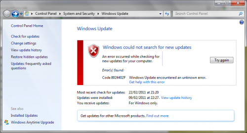 windows update error code 8024402F