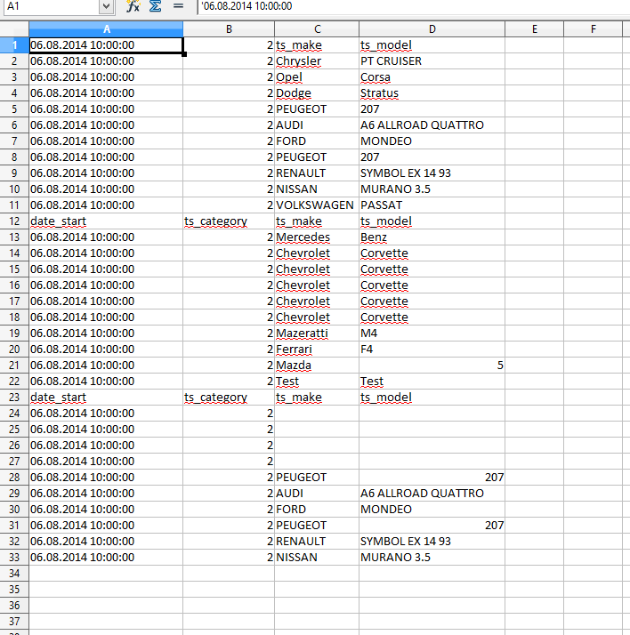 actual laravel excel export