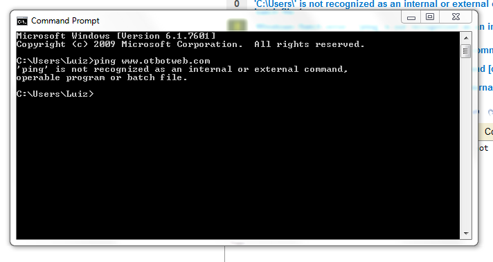 Error Command Prompt