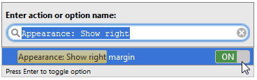 Appearance: Show right margin