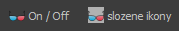 Two QToolButtons with QIcons, left icon is simple QIcon, right is my "Composed" icon