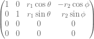 4D to 2D projection matrix