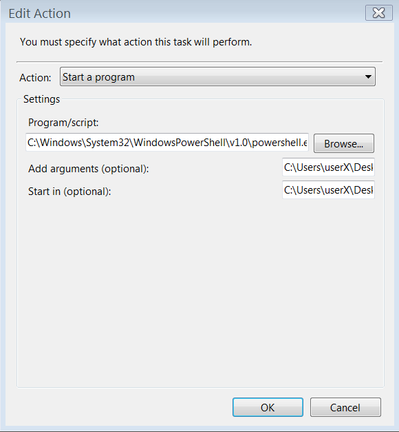 Configure the settings for Powershell