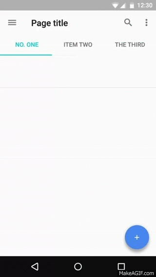 Example of FAB animation in tabs