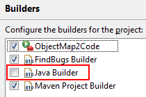 Java Builder not configured