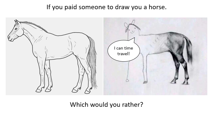 If you paid someone to draw you a horse, which one would you rather?