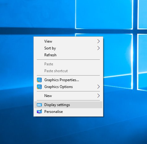 How to open display settings in Windows 10