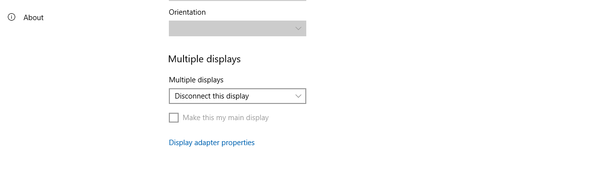 Display options list