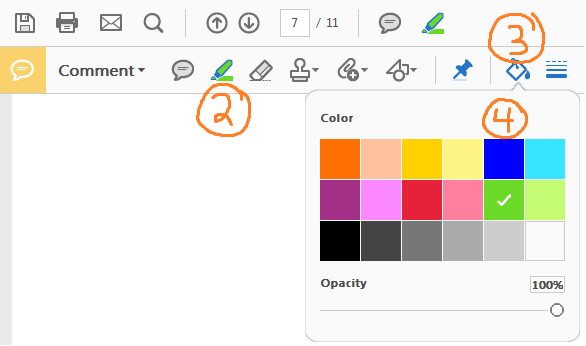 Adobe Highlighting Options