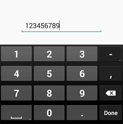 Numeric keyboard screen-shot