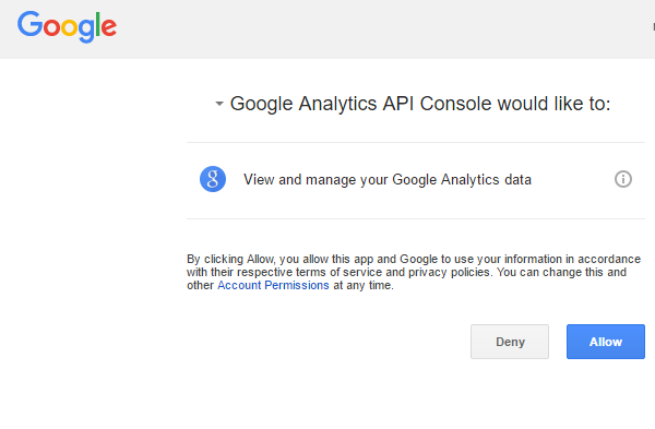 Google API Permission OAuth 2.0