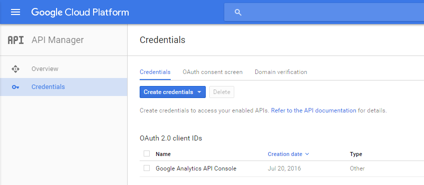 Google Cloud Platform API Credentials