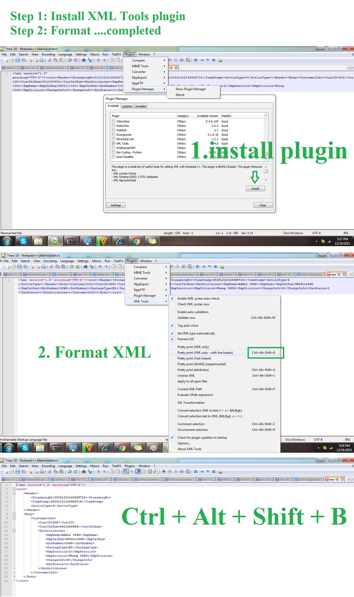 notepad++ install textfx plugin